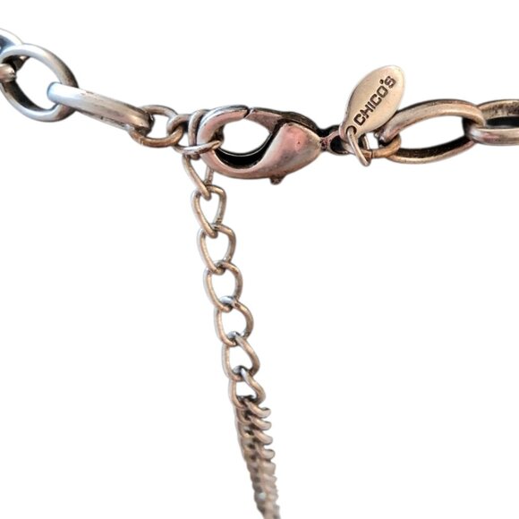 Chico's Turquoise & Silver Chunky Native American Style Necklace - Picture 6 of 6